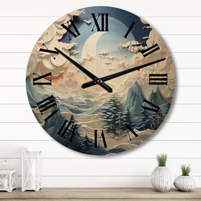 Horloge murale en bois massif Manoish