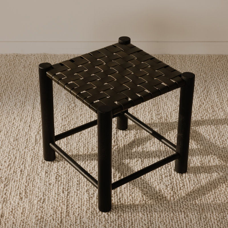 Selby Upholstered Accent Stool, Olive Green