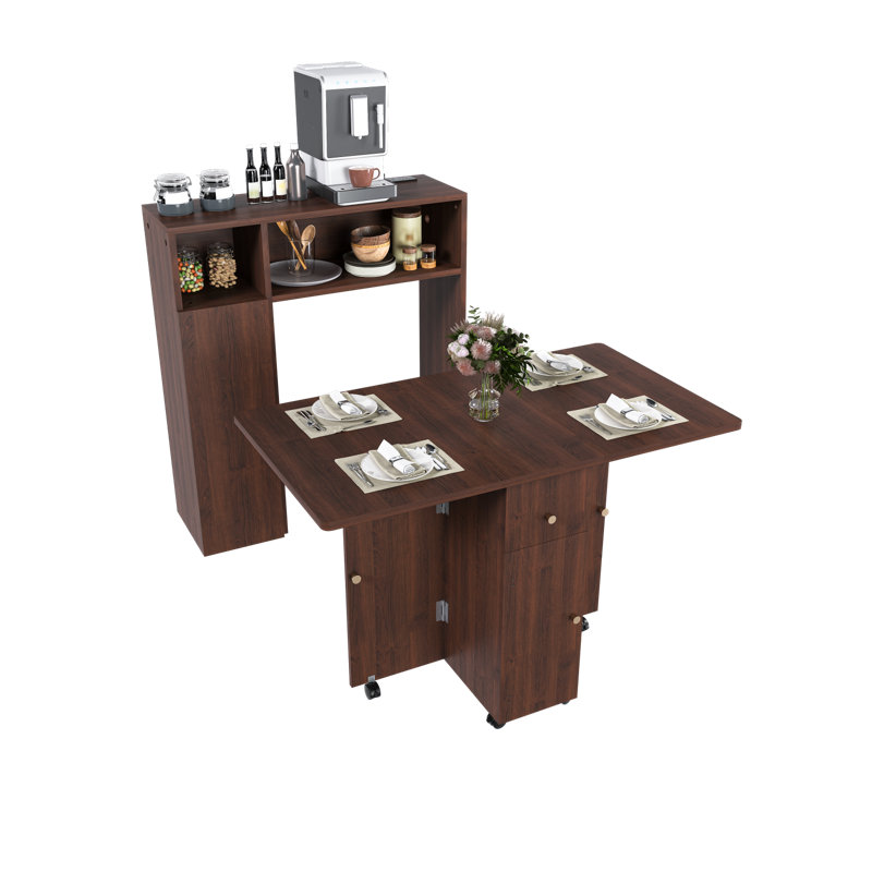 Space-Saving Folding Dining Table with Storage