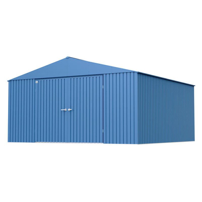 Elite Steel Storage Shed, 14X14, Blue Grey, Blue, 170.9'' W X 168.7'' D X 94.4'' H