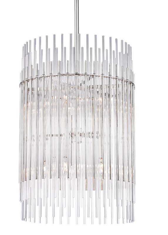 Wallis 10 Light Pendant, Aged Brass, 6 