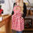 Christmas Apron Christmas Gingham Cotton Apron Sets