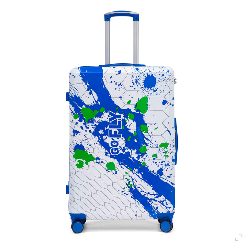 Valise à roulettes 28 pouces pour PC, valise de transport, avec motif imprimé et serrure à combinaison, Blue