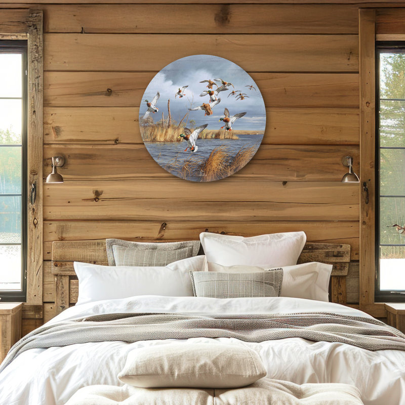 Alerte aux têtes vertes, panneau mural rond en bois de 53 cm (21 po)