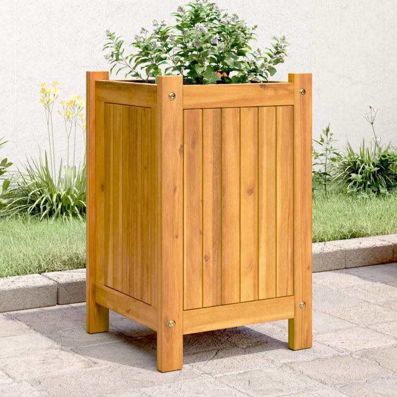  Jardinière en bois naturel bois d'acacia massif, H 19,7 po x l 78,3 po x P 15,2 po