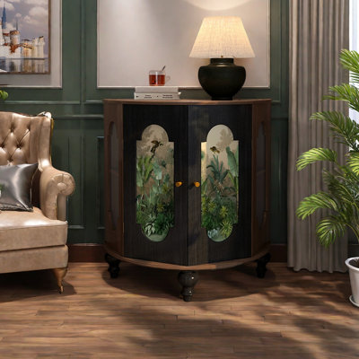 Half Circle Creative Solid Wood Accent Cabinet
