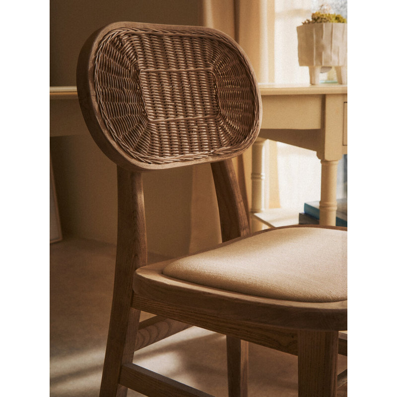 Polyester Upholstered Side Chair in Natural
