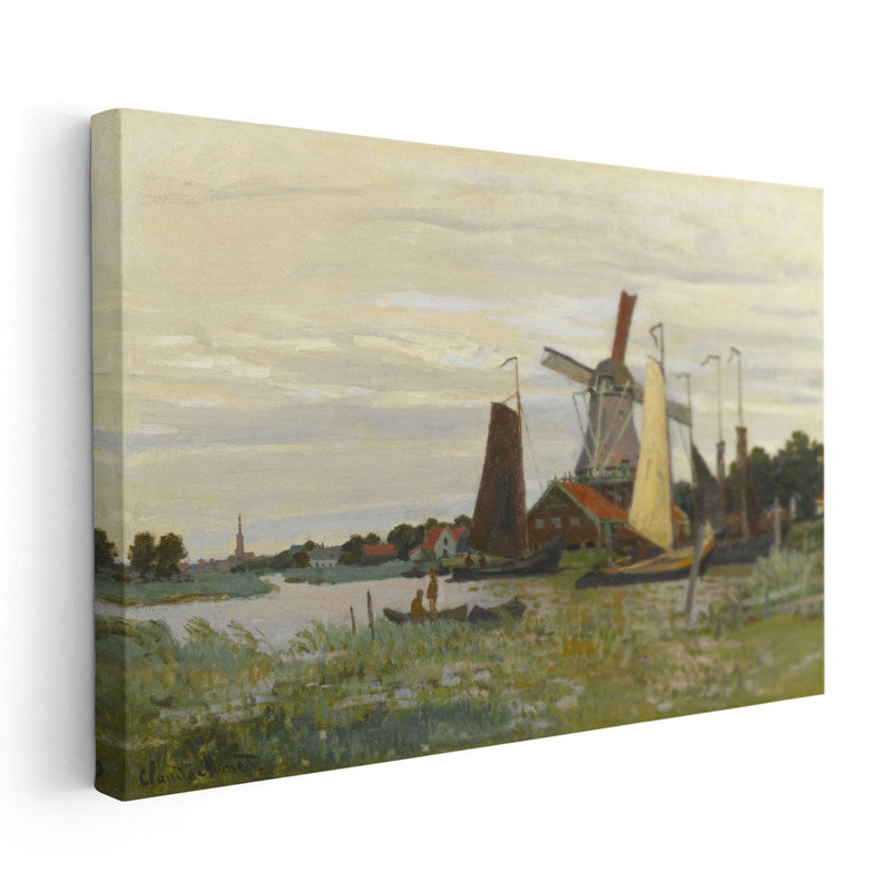 A Windmill in Zaandam, 1871, reproduction d'art sur toile, H 20 po x l 30 po