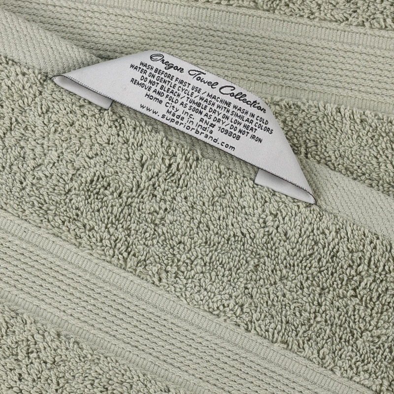 Ensemble de serviettes en coton biologique Lyndon, Sauge, Ensemble de 6 serviettes à main