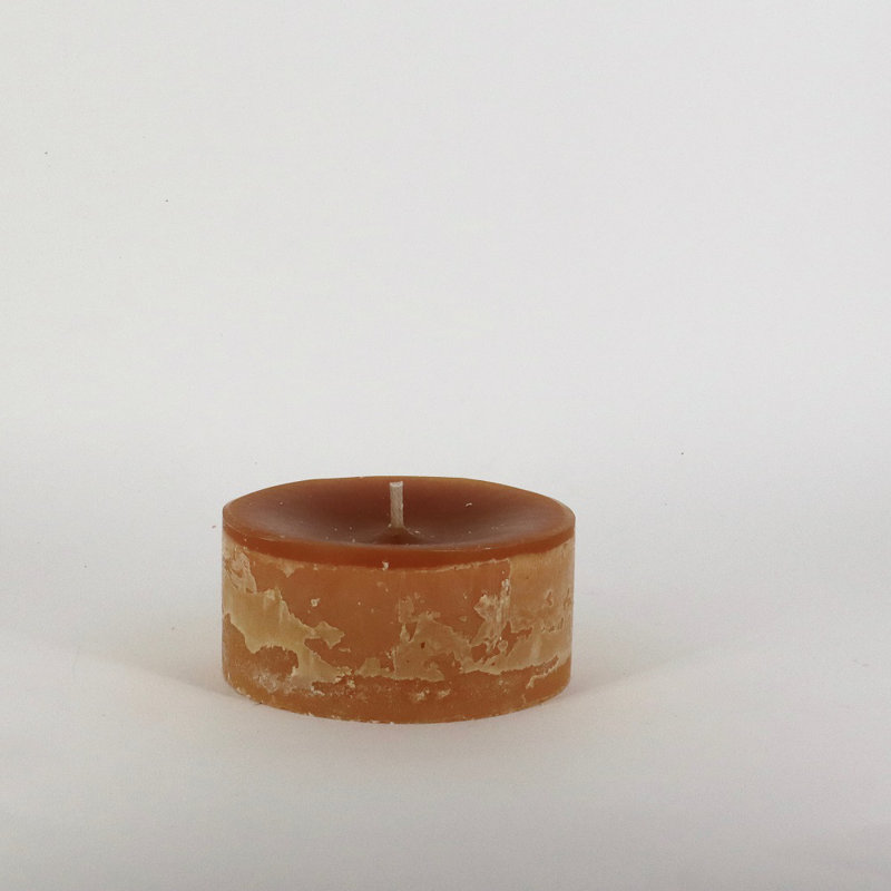 Bougie cylindrique sans parfum, H 19,65 po x l 4 po x P 4 po, Chamois