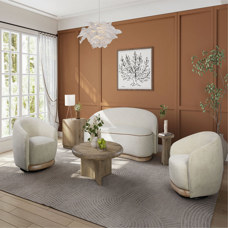 Chaise pivotante en bois - plume d'Amazonie