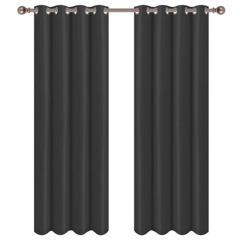 Baarde Blackout Curtain Single Panel, Black, 54" x 84"