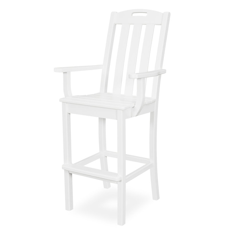 Fauteuil bar POLYWOOD Yacht Club, Blanc classique, Tabouret de bar 30 po