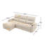 3 Seater Electric Reclining Linen Chaise End Sofa