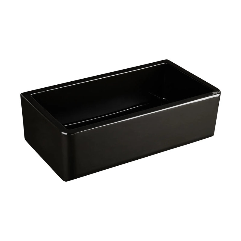 33" Grigham Fireclay Farmhouse Sink, Black