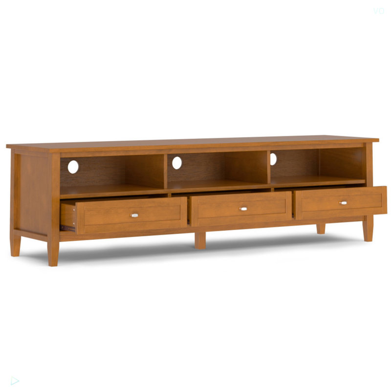 Meuble télé bas 72 po Warm Shaker, Marron clair