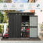 6X4ft Metal Shed With Material - Black Lockable Outdoor Storage Sloping Roof 6X4ft,