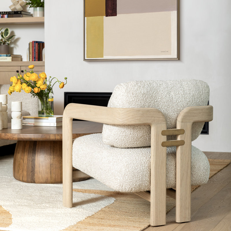 Chavez Polyester Occasional Chair, Cream
