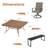59" Patio Dining Table Set with 4 Padded Swivel PVC-Coated Polyester Chairs & 2 Benches-561000460