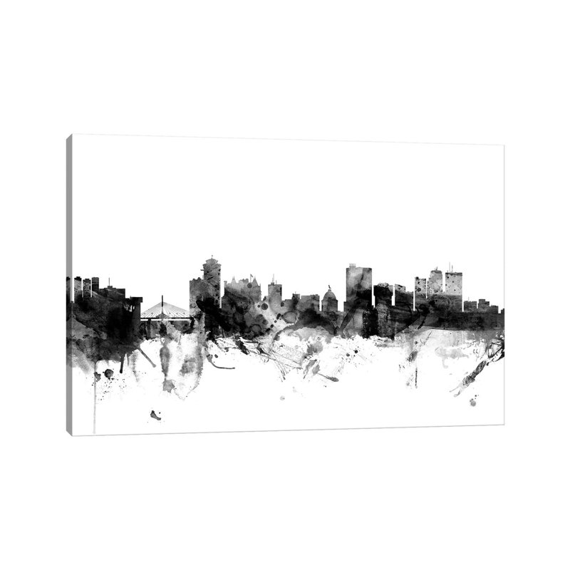 Winnipeg, Canada In Black And White by Michael Tompsett - Wrapped Canvas Gallery-Wrapped Canvas Giclée