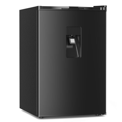 4.4 Cu.ft Black Dorm Fridge With Freezer & Water Dispenser: Single Reversible Door, Adjustable Thermostat For Bed/Dorm/Office/Kitchen | Fridge.com