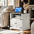 August Grove Farmhouse Nightstand With Charging Station, 24” Large End Table With Barn Doors