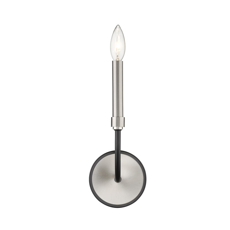 Lampe murale bougie 1 lumières Bittrich, Nickel brossé