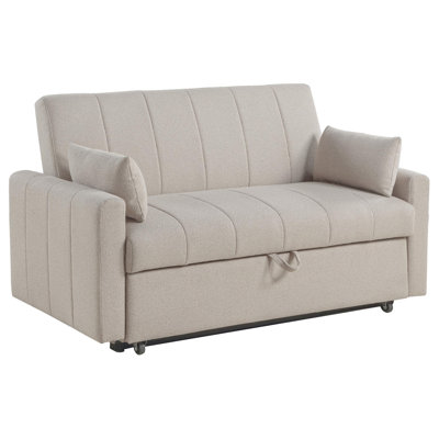 Boucle Upholstered Sleeper Sofa Bed Copper