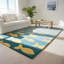 Tapis jaune, orange et bleu en laine touffeté à la main Blair