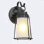 Lanterne murale d'extérieur en verre grainé noir H 10,6 po