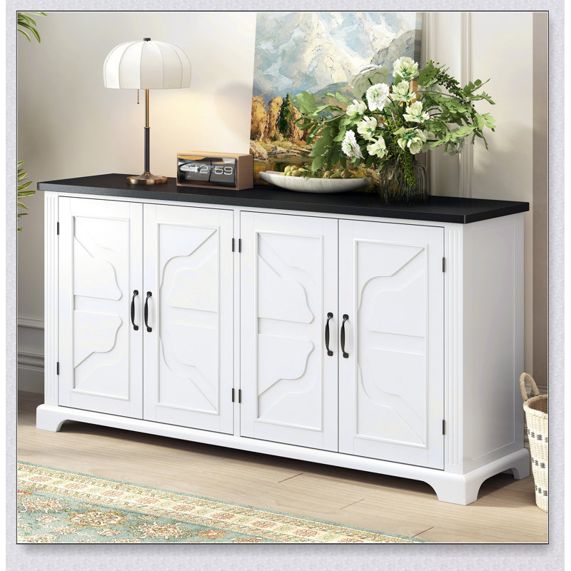 American Country Style Wooden Sideboard With Spacious Storage And Rustic Charm, For Hallway, Entryway, Living Room, And Dining Room.