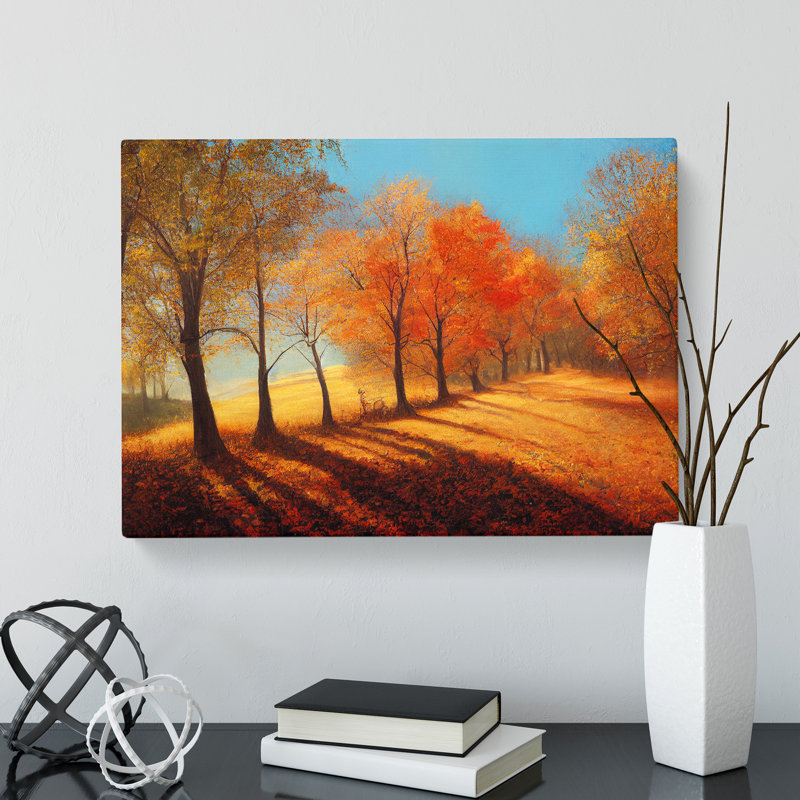 Joyful Autumn Forest - Wrapped Canvas, 35cm H x 50cm W x 3cm D