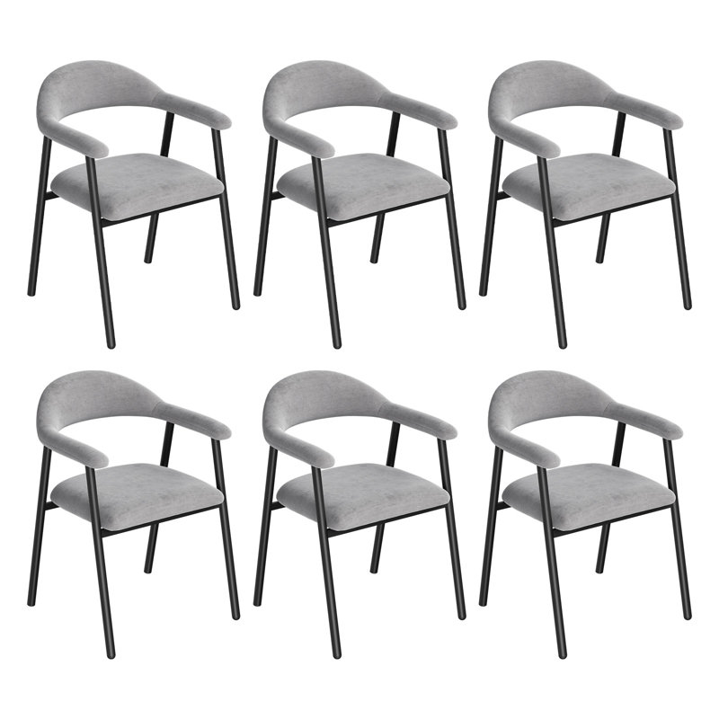 Upholstered Foam Padding Armchair in Grey, 6