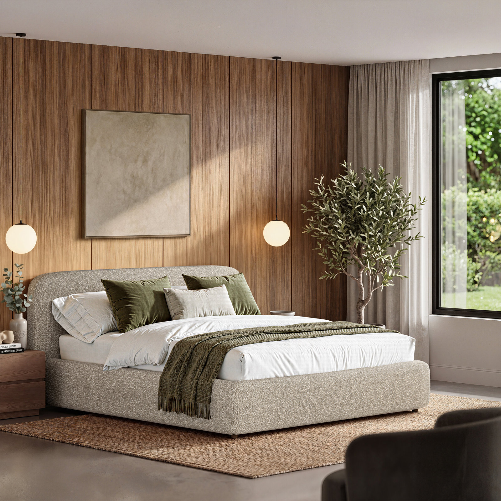 Rainey Upholstered Bed, Taupe, King