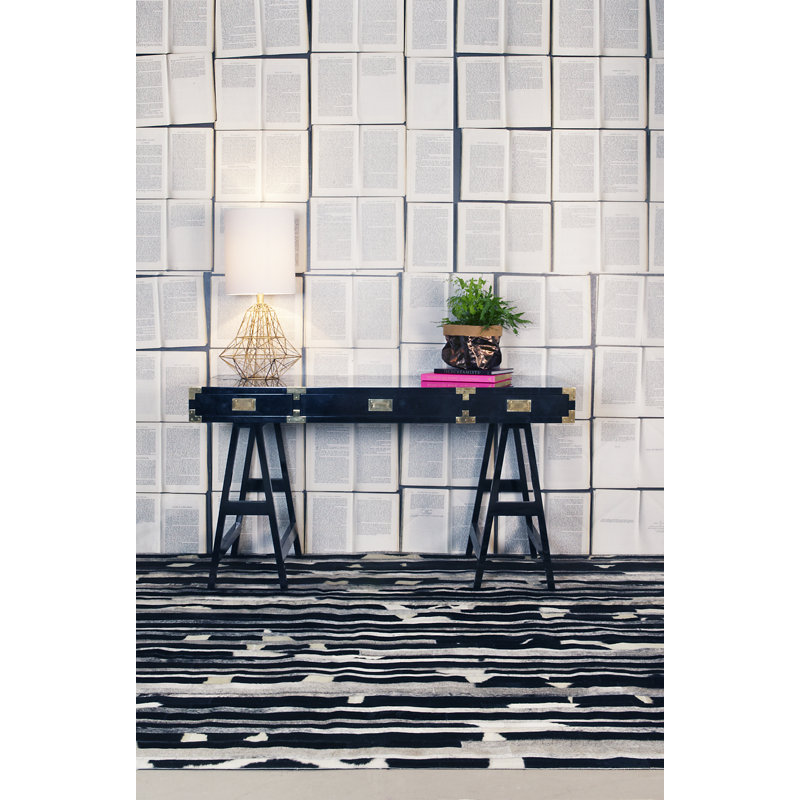 Tapis rectangulaire noir / blanc Cojonudo, Rectangle 9 pi x 12 pi