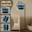  Lampe sur pied arc Art abstrait peinture bleue fluide fluide Grande lampe sur pied moderne DEL Abat-jour réglable en lin 3 températures de couleur