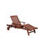Brodbeck 196cm Long Reclining Acacia Single Chaise with Cushions-559253320