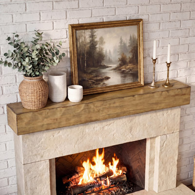 Solid Wood Fireplace Shelf Mantel