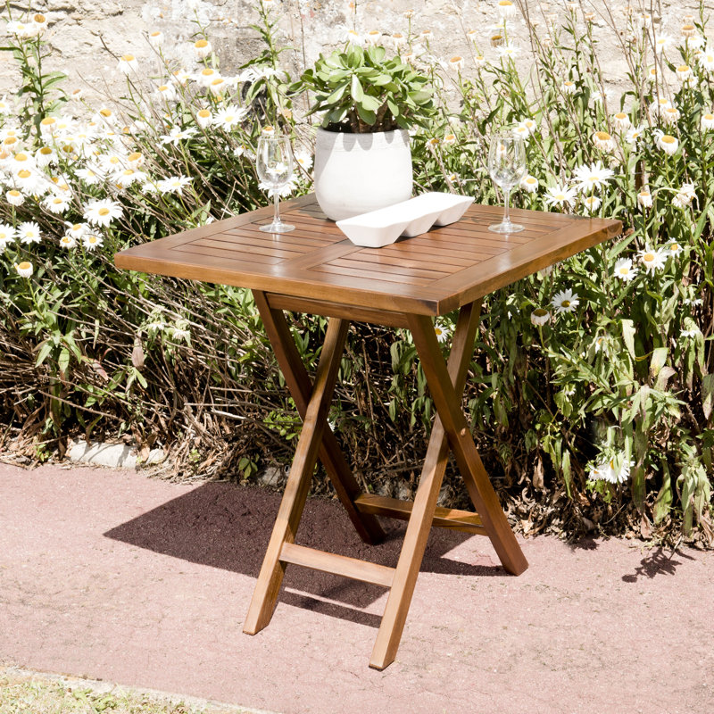 Dreanda Square Teak Folding Outdoor Bistro Table , 100cm W 70cm D