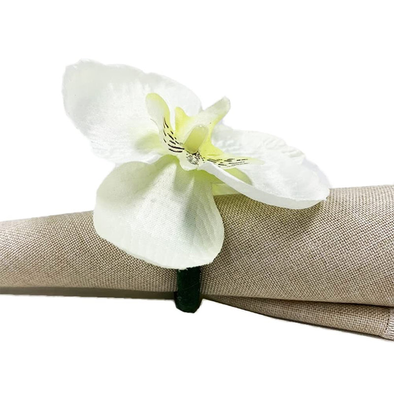 Plastique, anneau de serviette en tissu, Ivoire