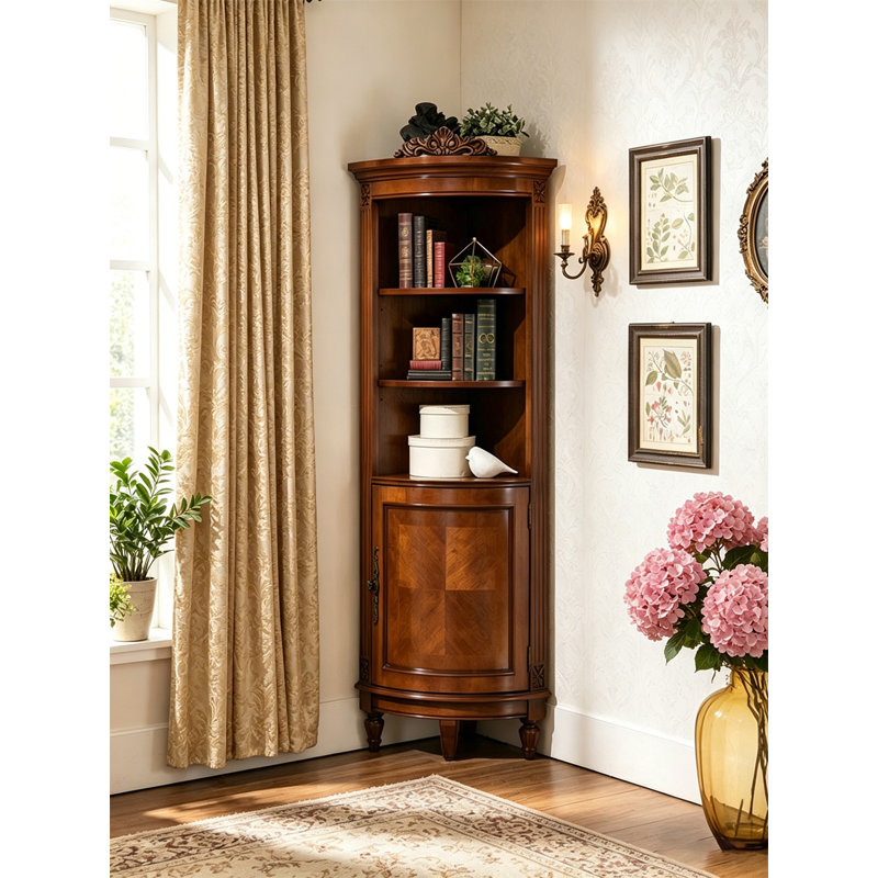 Armoire de coin en bois massif Traditional