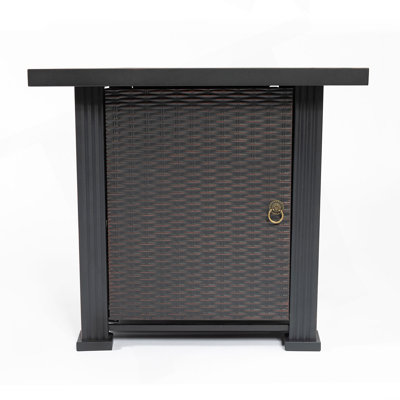 28" Propane Gas Fire Pit Table, 50000 BTU Square Steel Fire Pit For Outside Patio Deck Garden Backyard