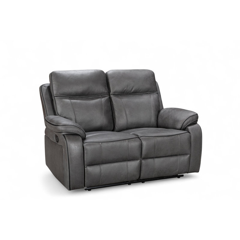 Faux Leather Reclining Sofa, 2