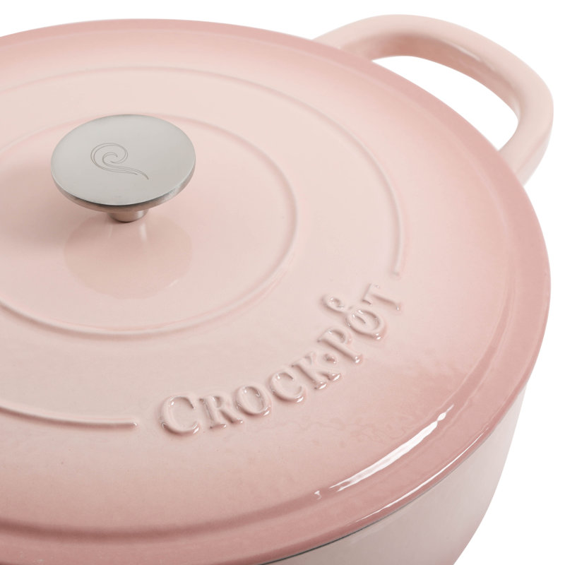 Plat à braiser en fonte émaillé avec couvercle Crock-Pot Artisan 5 pte, rond, Rosé