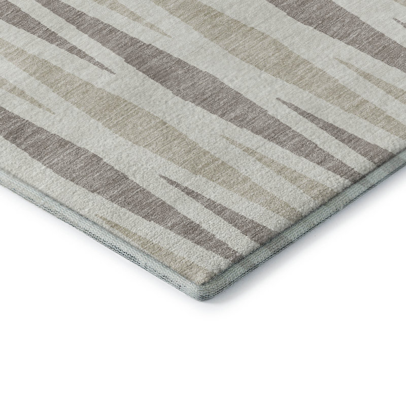 Tapis ivoire Prisco lavable à la machine de qualité supérieure, Rectangulaire 8 pi x 10 pi