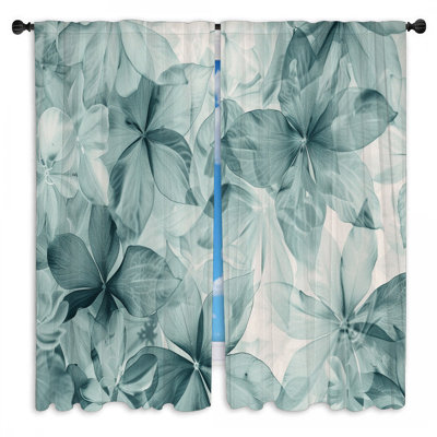 Floral Collage Window Curtains  Floral Cottage Drapes - 2 Panels
