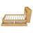 Bookcase Bed Frame with LED Lights and Pull-Out Nightstand, Wood Platform Bed with 2 Drawer and Headboard Storage, No Box Spring Needed, Natural, Twin-258978031-258978030