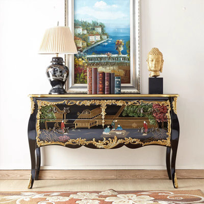 Vintage Hand-Painted Wooden Storage Cabinet