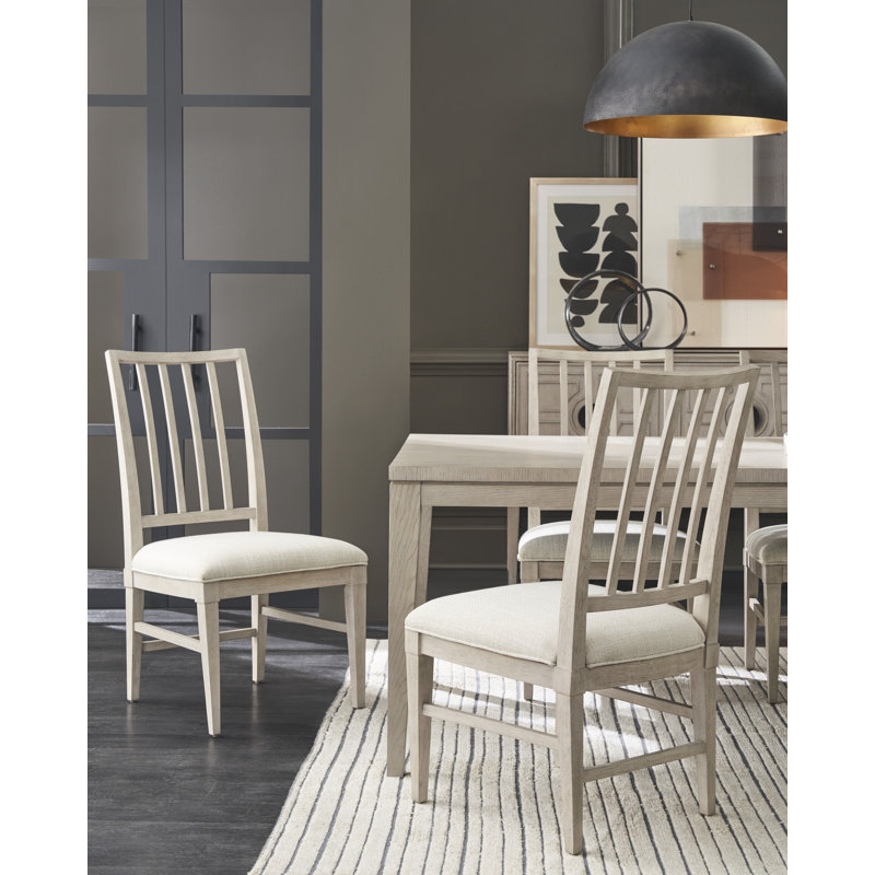Coalesce Solid Wood Slat Back Side Chair, Gray