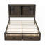 Grand lit plateforme en bois avec porte de grange, pas de sommier tapissier, robuste Durable